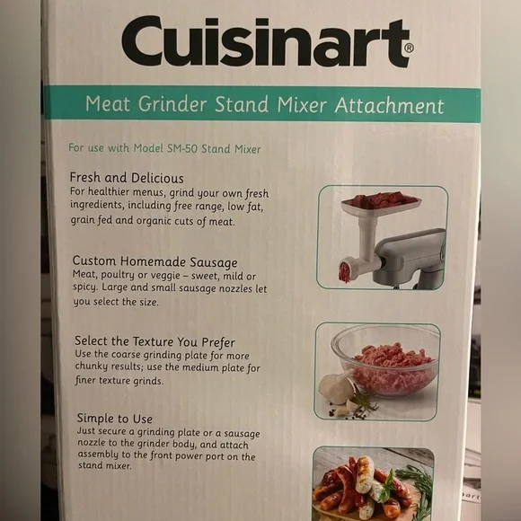 Cuisinart Meat Poultry Grinder Stand Mixer Attachment model MG 50. New - Picture 3 of 4